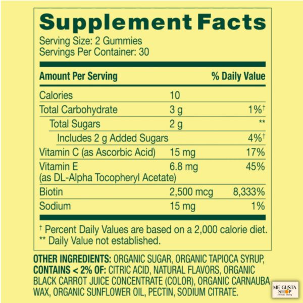 Botella gomitas biotina Spring Valley