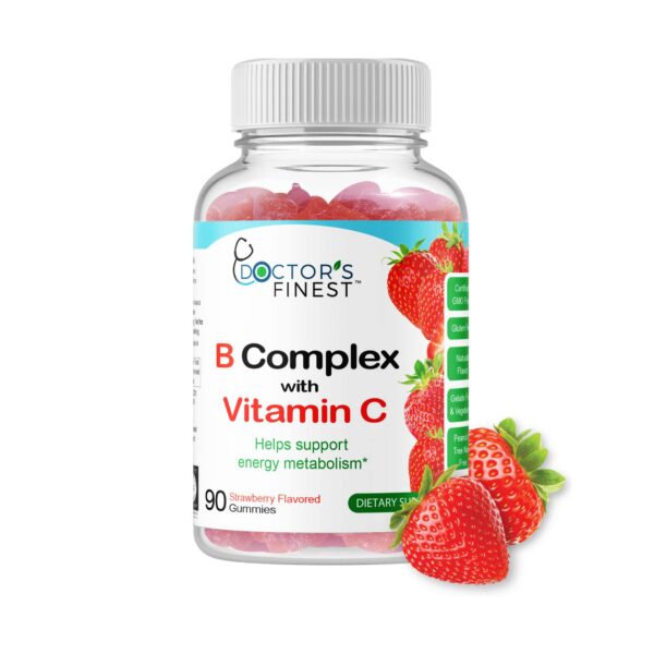Botella gomitas complejo b Doctors Finest sabor fresa