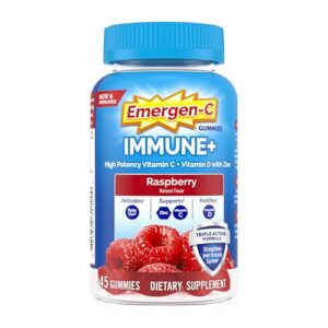 Botella gomitas Emergen-C Immune+ sabor frambuesa 45 unidades
