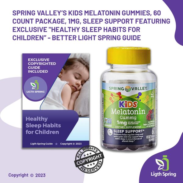 Version 1.0.0 Botella gomitas melatonina LightSpring apoyo al sueño niños