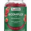 Botella gomitas vitamina B y C YumVs 70 unidades veganas sabor fresa