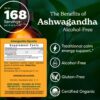 Botella de gotas de Ashwagandha orgánico extracto vegano