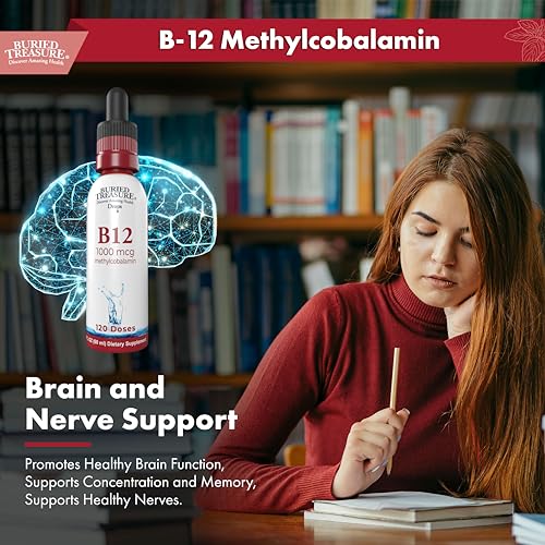 Botella gotas B12 Buried Treasure vista frontal y etiqueta