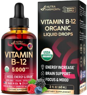 Botella gotas sublinguales vitamina B12 líquida 5000 mcg