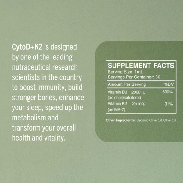 Botella gotas CytoD+K2 soporte inmunológico y salud ósea cardiovascular