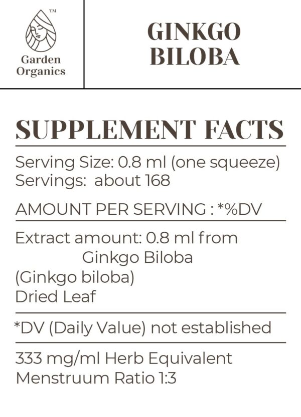 Botella gotas ginkgo biloba extracto puro sin alcohol para mujeres