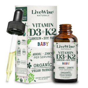 Botella gotas líquidas Baby D3-K2 para bebés y niños