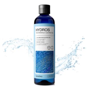 Botella de Gotas minerales Synchro Hydros con etiqueta