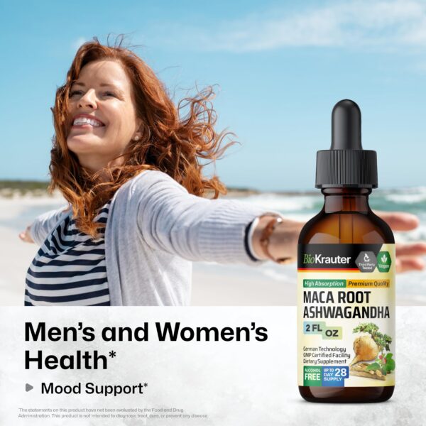 Version 1.0.0 Botella de gotas veganas de maca peruana y ashwagandha BioKrauter