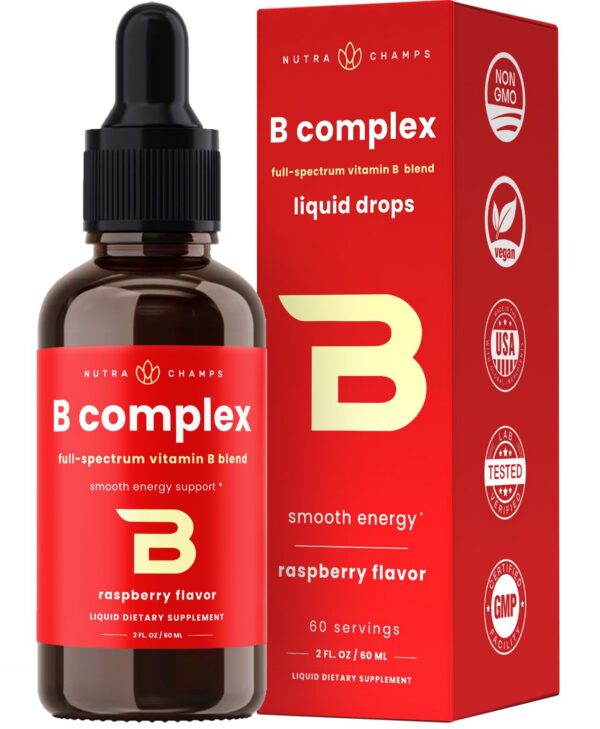 Botella gotas líquidas vitamina b complejo nutrachamps