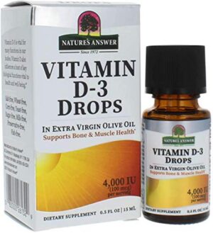 Botella gotas vitamina d3 nature's answer aceite oliva virgen