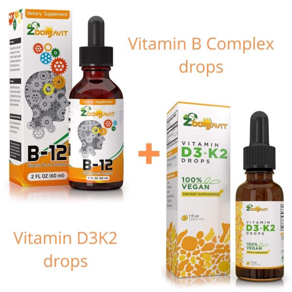 Botella de gotas Zoomavit vitamina B complejo y D3 K2