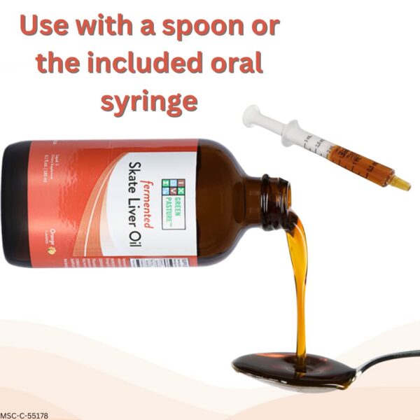 Botella Green Pasture aceite hígado de raya Omega y vitaminas