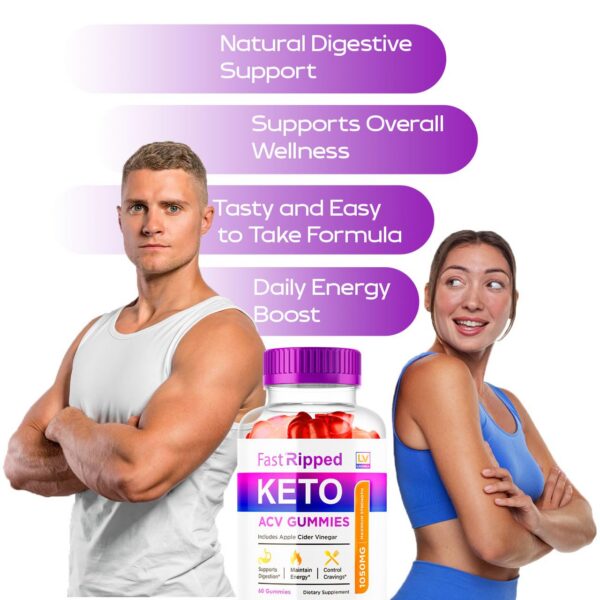 Botella de gummies Fast Ripped Keto ACV para pérdida de peso