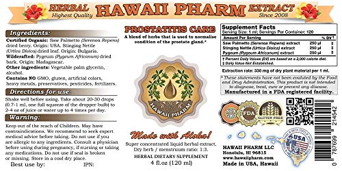 Botella Hawái Pharm suplemento teñido prostate health natural