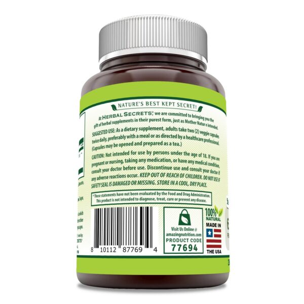 Botella Herbal Secrets extracto de té verde 250 cápsulas