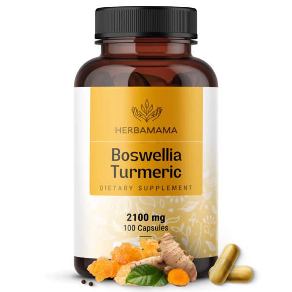 BOTELLA Cápsulas Herbamama con cúrcuma y boswellia