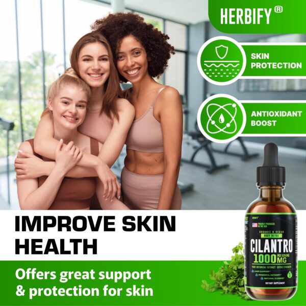 Botella HERBIFY cilantro suplemento detox con antioxidantes