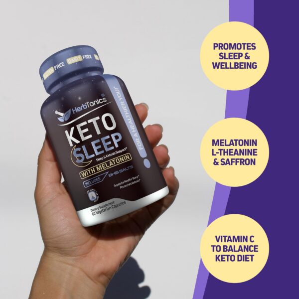 Botella de Herbtonics Keto Sleep con 60 cápsulas.