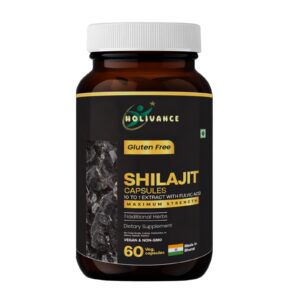 Botella HOLIVANCE Shilajit 60 cápsulas veganas