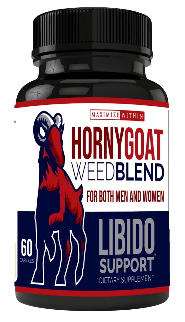 Botella de mezcla Horny Goat Weed con Maca y Tribulus Cápsulas vegetales