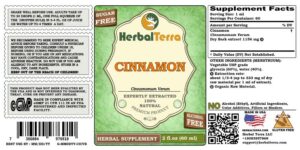 Canela Herbal Terra LLC extracto natural sin alcohol 2 oz