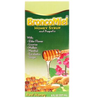 Botella de jarabe BroncoMiel 8 oz para alivio natural