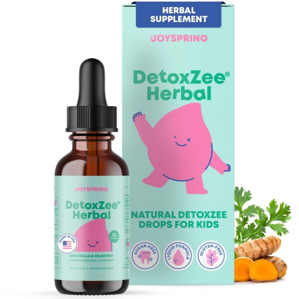 Botella JoySpring Herbal Detox para niños con cilantro
