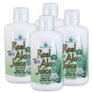 Botella de jugo de aloe vera Miracle of Aloe 1 Qt paquete de 4