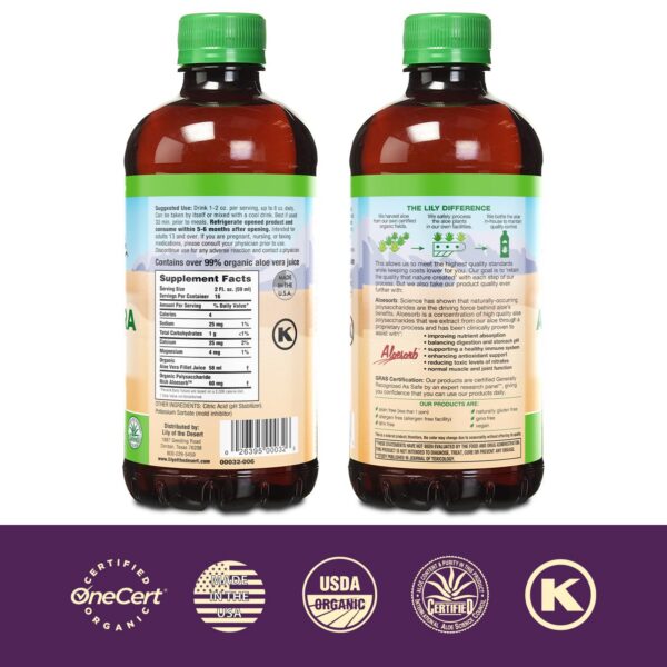 Botella jugo aloe vera natural vitaminas y enzimas