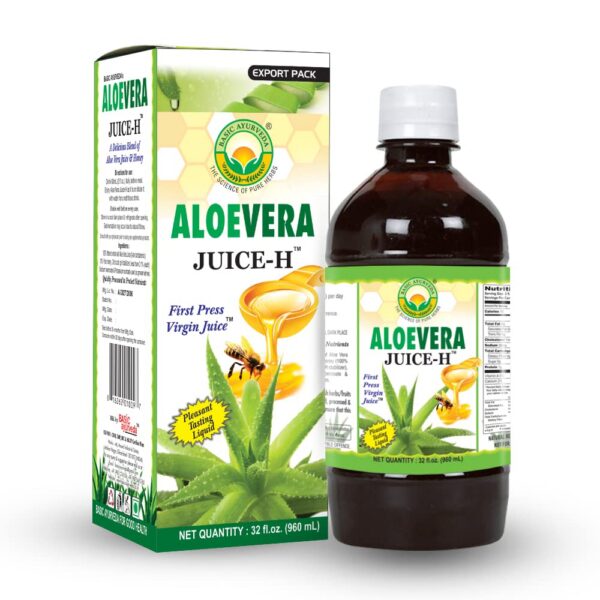 Botella jugo Aloe Vera orgánico con miel BASIC AYURVEDA