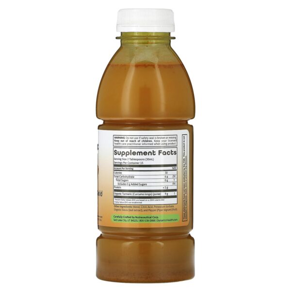 Botella jugo cúrcuma Dynamic Health sin aditivos