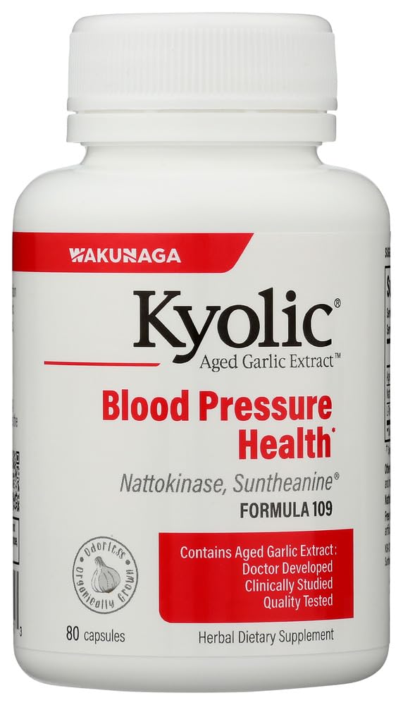 Botella de Kyolic para salud de presión arterial 80 cápsulas