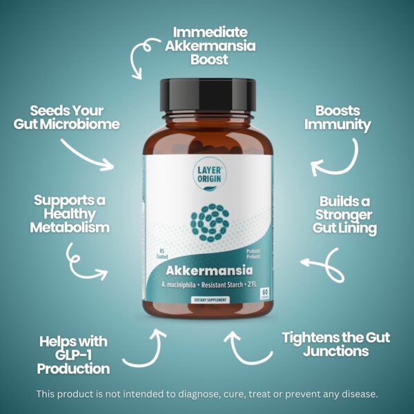 Version 1.0.0 Botella Layer Origin probiótico Akkermansia muciniphila 30 días