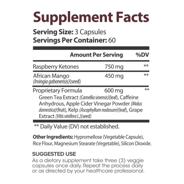 Botella Lumen Naturals 180 cápsulas cetona frambuesa