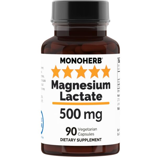 Version 1.0.0 Botella de magnesio lactato 500 mg 90 cápsulas vegetarianas