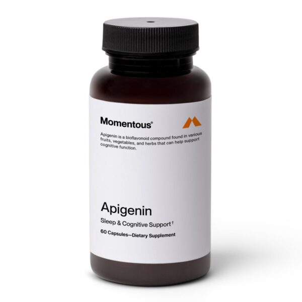 Botella Momentous Apigenina 50mg suplemento para sueño y relajación