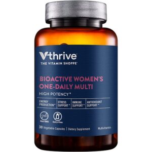 Version 1.0.0 botella multivitamínico bioactivo vthrive para mujer 30 cápsulas