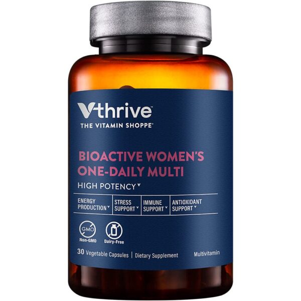 Version 1.0.0 botella multivitamínico bioactivo vthrive para mujer 30 cápsulas