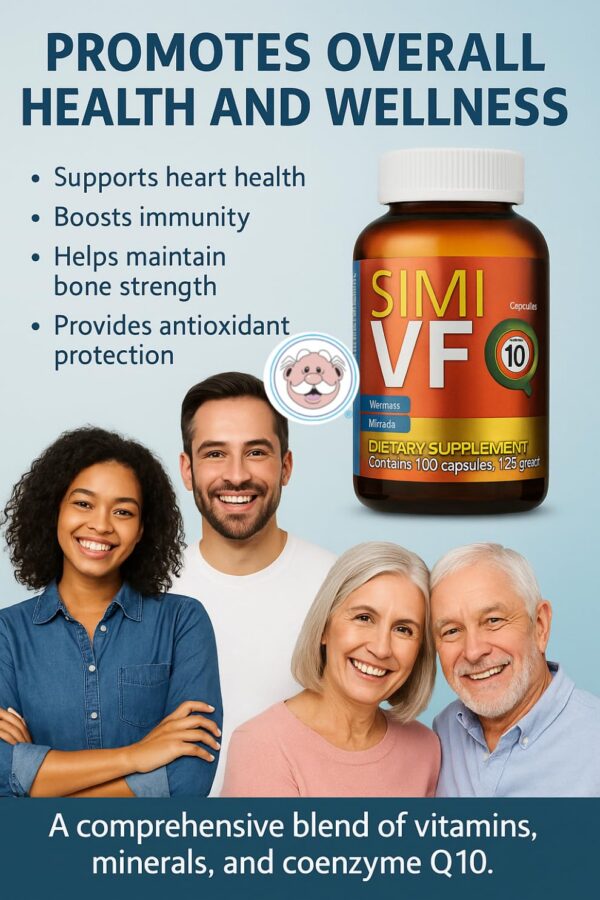 Botella de multivitamínico Simi VF con CoQ10