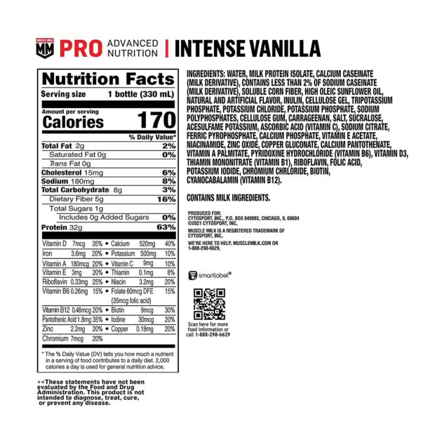 Botella Muscle Milk Pro Advanced Vanilla