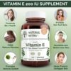 Botella Natural Nutra Vitamina E 200 UI vidrio reciclable sin BPA