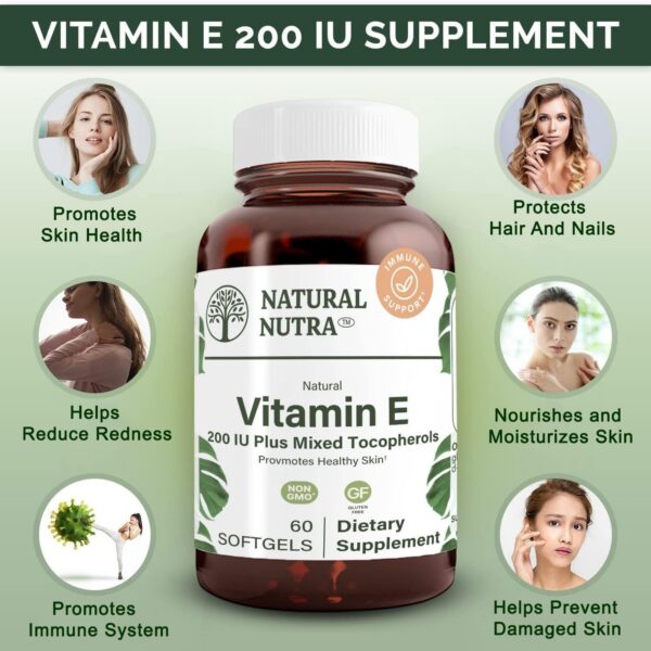 Botella Natural Nutra Vitamina E 200 UI vidrio reciclable sin BPA