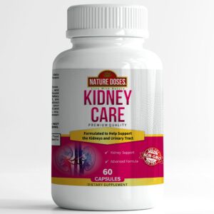 Botella NATURE DOSES Kidney Care suplemento salud urinaria 60 cápsulas