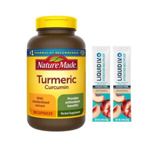 Botella Nature Made cúrcuma curcumina 180 cápsulas antioxidante