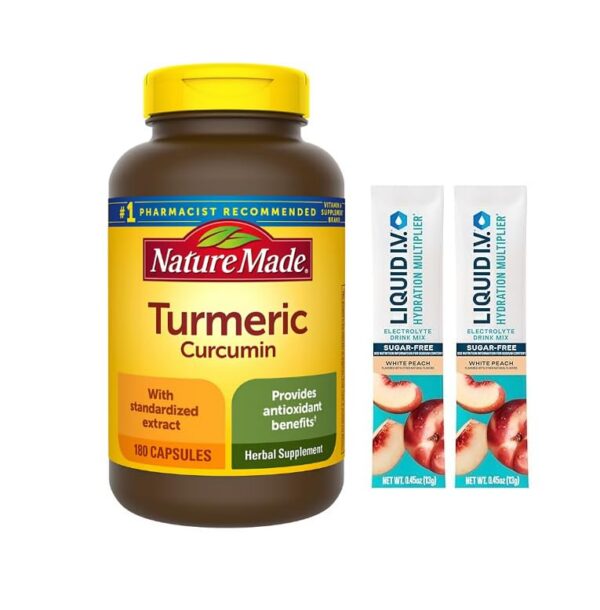 Version 1.0.0 Botella Nature Made cúrcuma curcumina 180 cápsulas antioxidante
