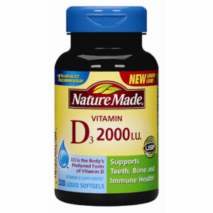 Botella Nature Made vitamina D3 2000 UI softgels 320 cápsulas