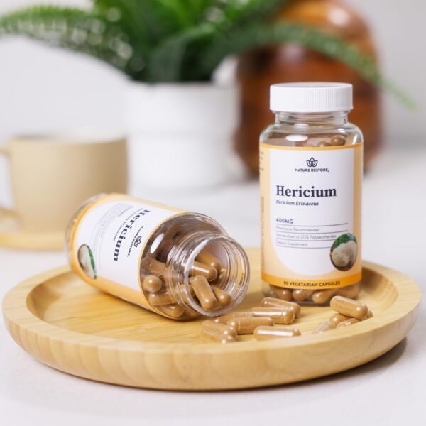 Botella Nature Restore cápsulas Hericium Erinaceus extracto natural