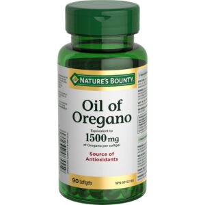 Botella Nature's Bounty aceite de orégano 1500mg 90 cápsulas