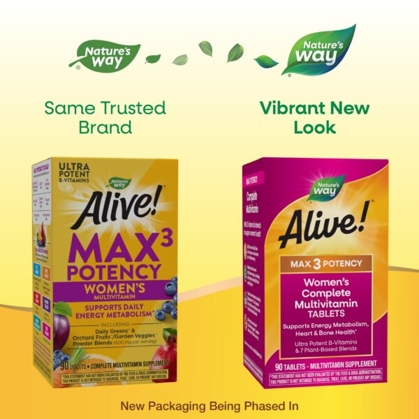 Botella Nature's Way Alive Max3 multivitaminas femeninas